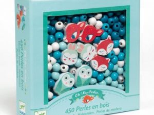 Set perline legno volpe