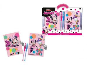 Set regalo con 2 diari segreti e due penne gel glitter - Minnie
