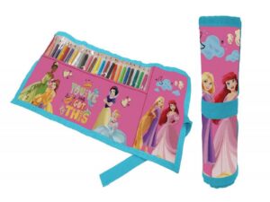 Astuccio Roll ripiegabile con 24 pastelli Cm. 40x20 - Principesse