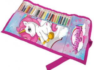 Astuccio Roll ripiegabile con 24 pastelli Cm. 40x20 - Unicorno