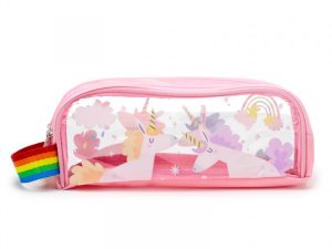 Custodia trasparente con unicorno