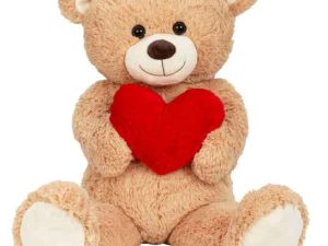 Orsetto beige seduto con cuore
